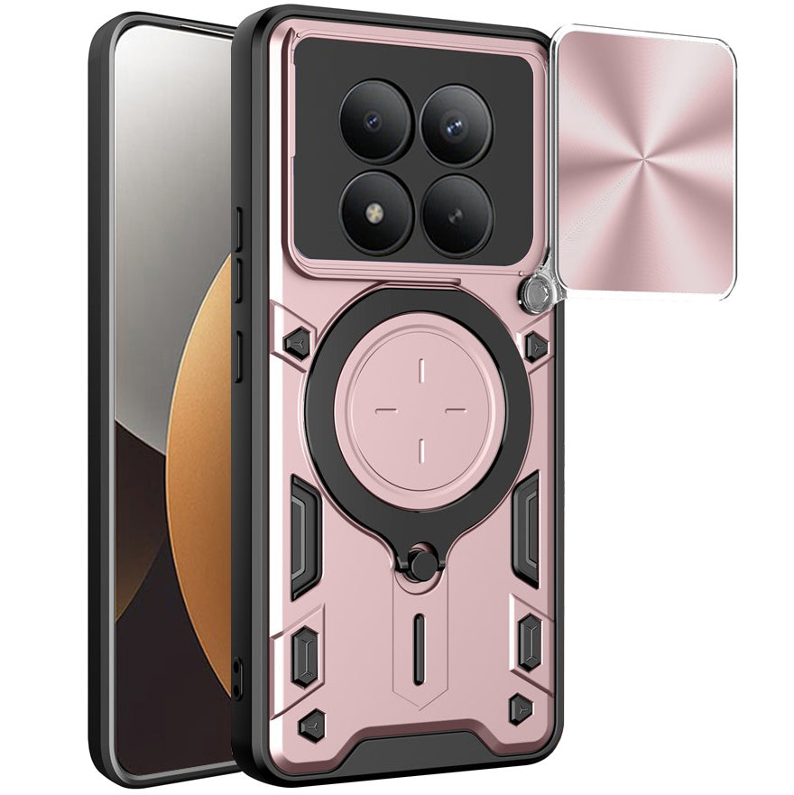 Handyhülle mit CamShield für Xiaomi Redmi Note 15 Pro Plus 5G / POCO M8 Pro 5G, Techsuit CamGuard Pro, Roségold / Schwarz