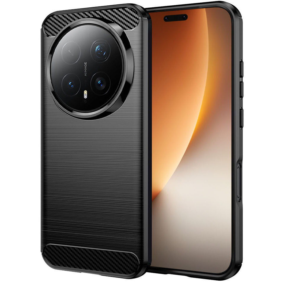 Handyhülle für Honor Magic8 Pro, Techsuit Carbon Silicone, Schwarz