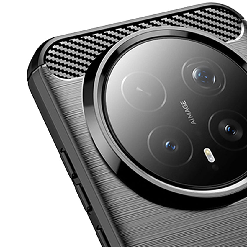 Handyhülle für Honor Magic8 Pro, Techsuit Carbon Silicone, Schwarz