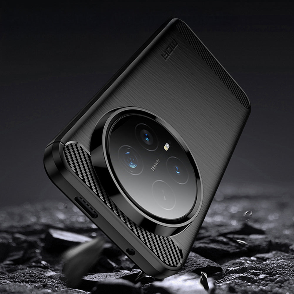 Handyhülle für Honor Magic8 Pro, Techsuit Carbon Silicone, Schwarz