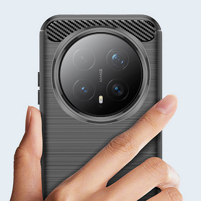 Handyhülle für Honor Magic8 Pro, Techsuit Carbon Silicone, Schwarz