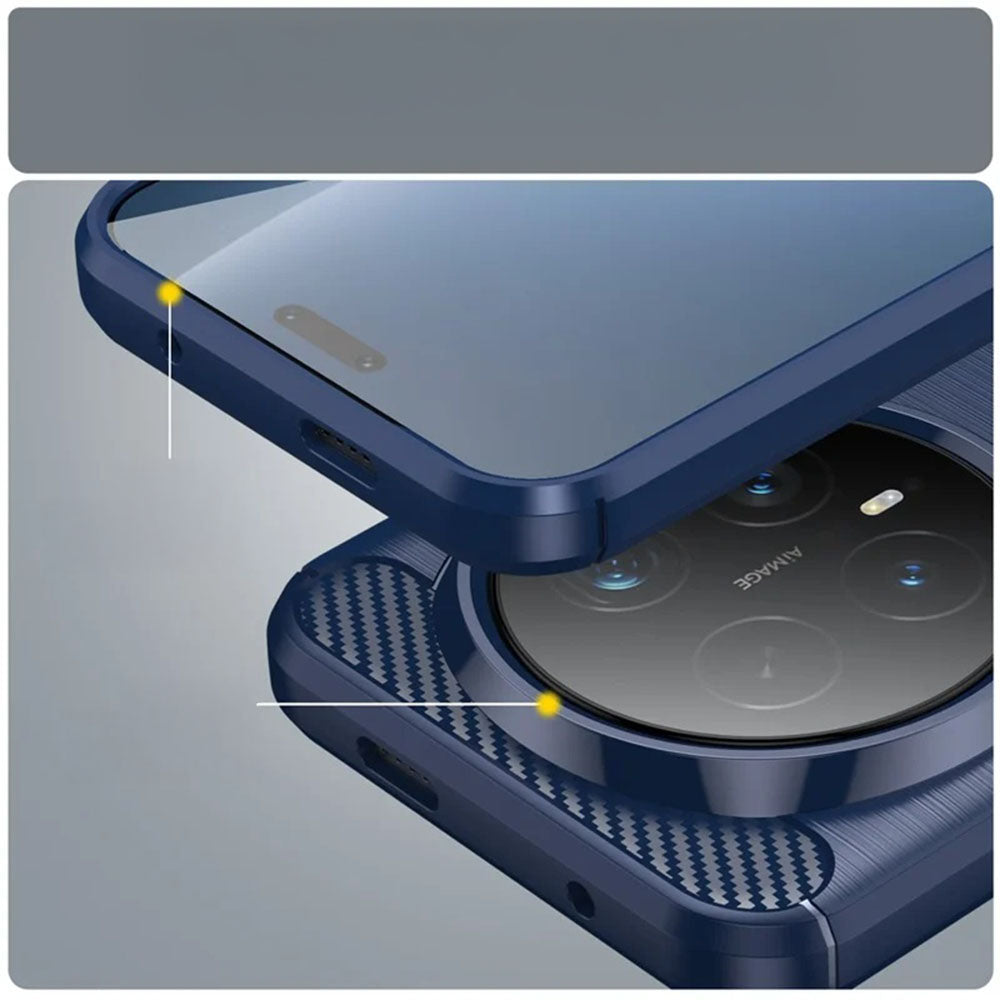 Handyhülle für Honor Magic8 Pro, Techsuit Carbon Silicone, Dunkelblau