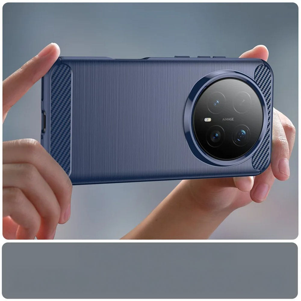 Handyhülle für Honor Magic8 Pro, Techsuit Carbon Silicone, Dunkelblau