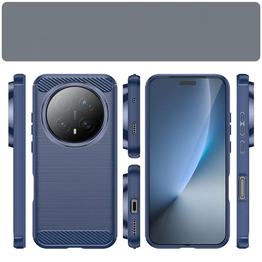 Handyhülle für Honor Magic8 Pro, Techsuit Carbon Silicone, Dunkelblau
