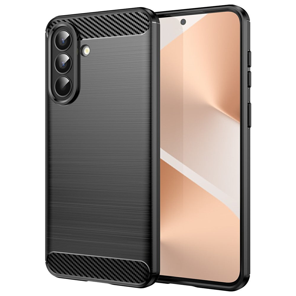 Handyhülle für Galaxy A57 5G, Techsuit Carbon Silicone, Schwarz