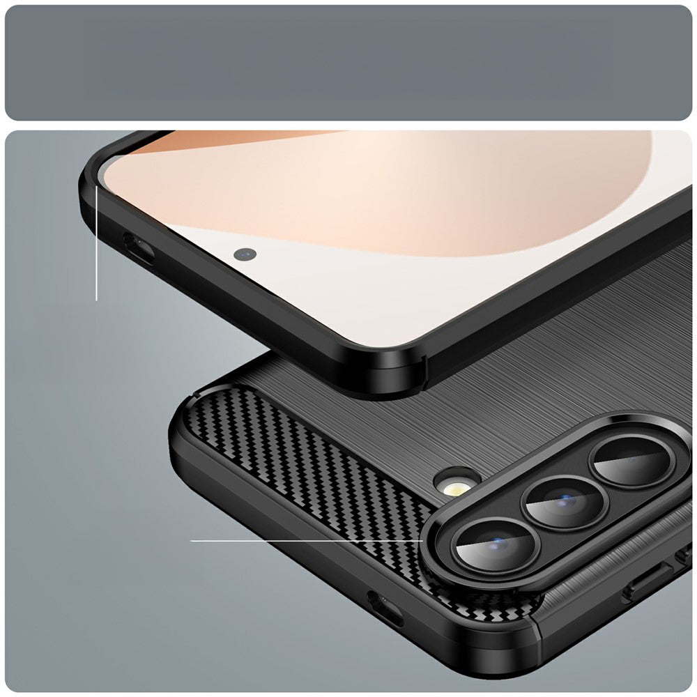Handyhülle für Galaxy A57 5G, Techsuit Carbon Silicone, Schwarz