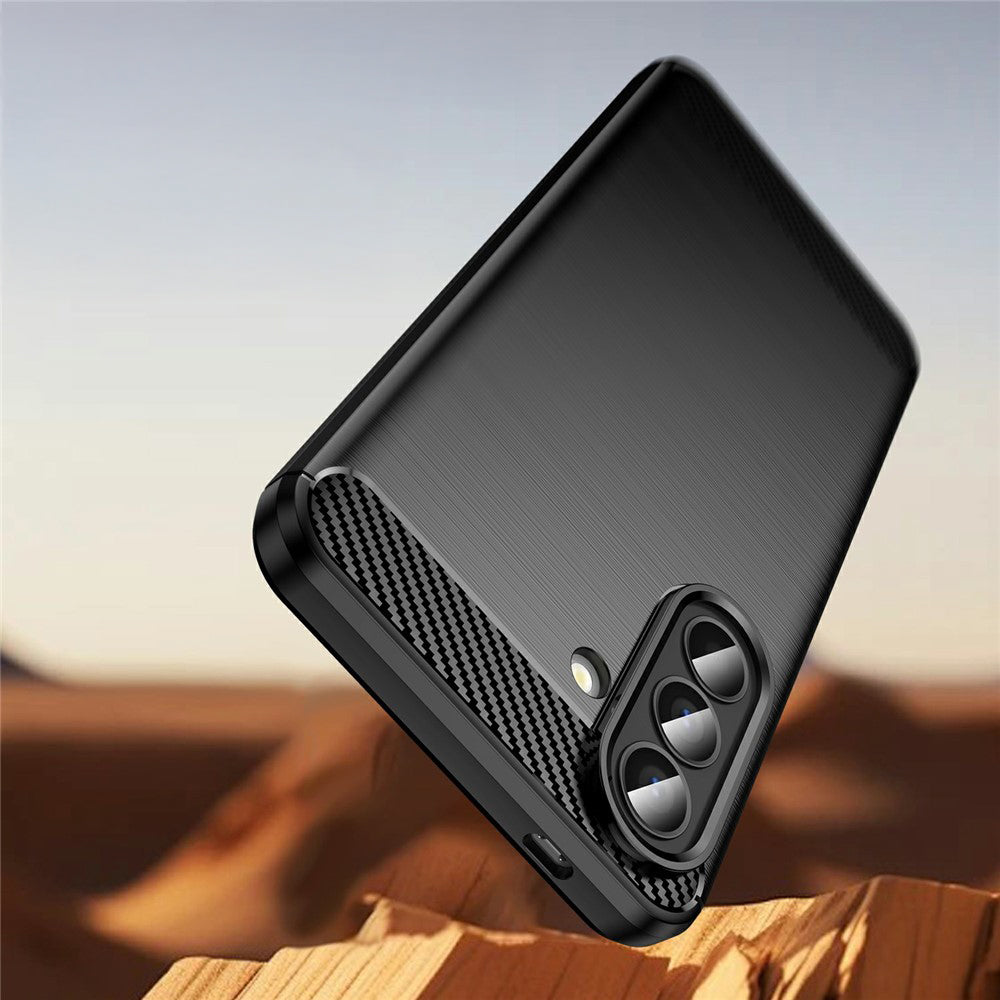 Handyhülle für Galaxy A57 5G, Techsuit Carbon Silicone, Schwarz