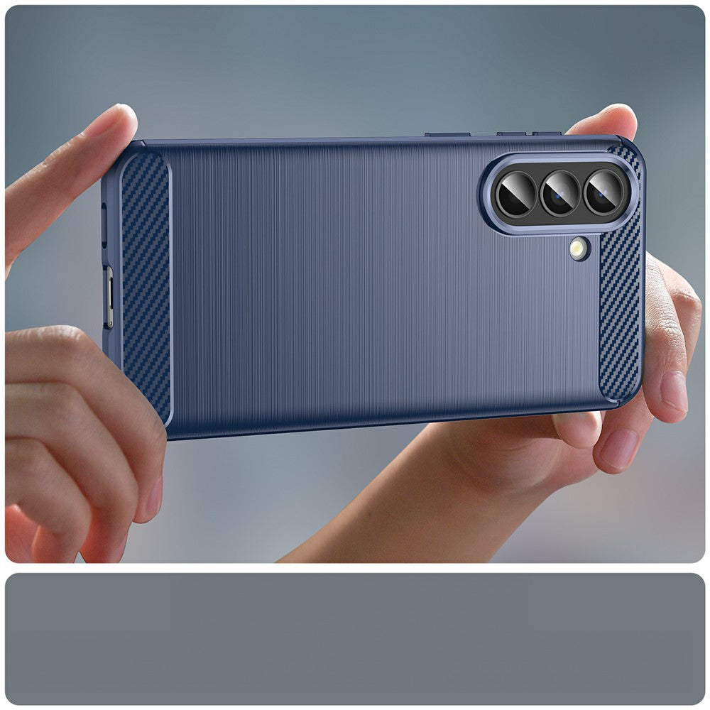 Handyhülle für Galaxy A57 5G, Techsuit Carbon Silicone, Dunkelblau