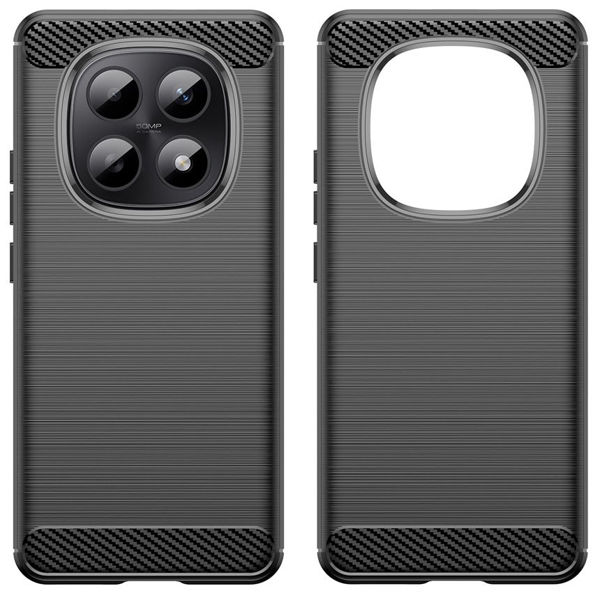 Handyhülle für Xiaomi Redmi Note 15 5G / Redmi Note 15 4G / POCO M8 5G, Techsuit Carbon Silicone, Schwarz