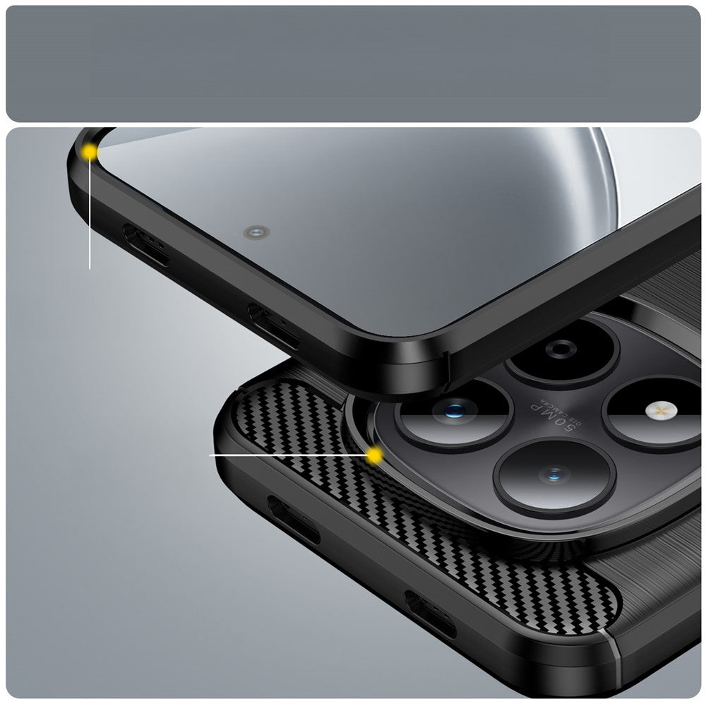 Handyhülle für Xiaomi Redmi Note 15 5G / Redmi Note 15 4G / POCO M8 5G, Techsuit Carbon Silicone, Schwarz