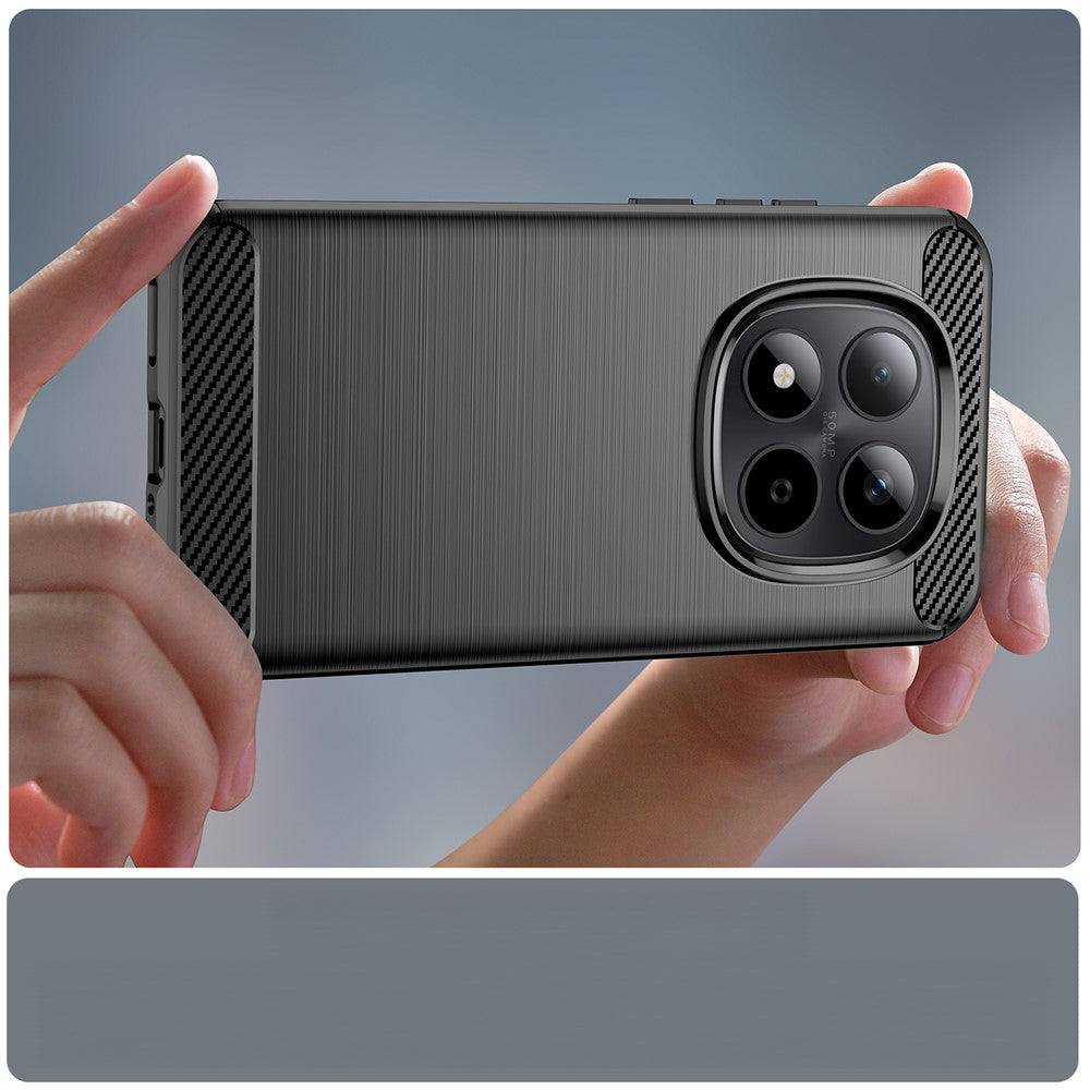 Handyhülle für Xiaomi Redmi Note 15 5G / Redmi Note 15 4G / POCO M8 5G, Techsuit Carbon Silicone, Schwarz