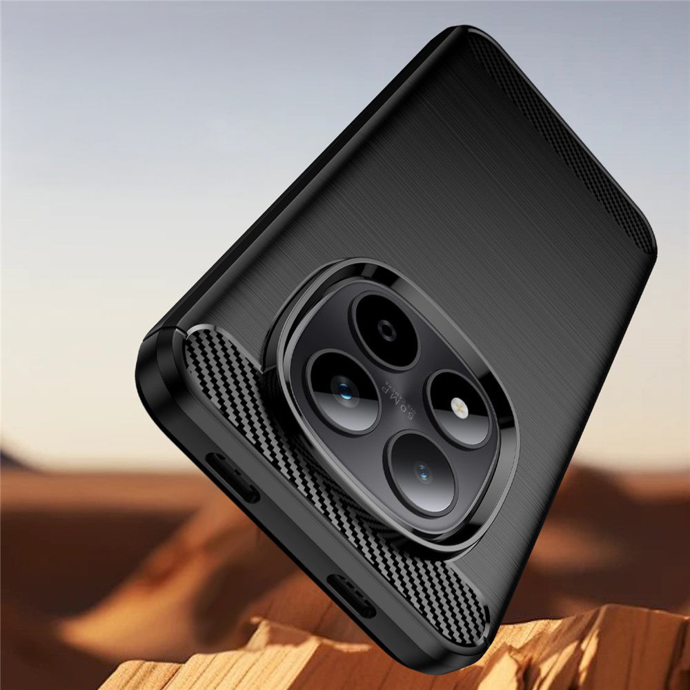 Handyhülle für Xiaomi Redmi Note 15 5G / Redmi Note 15 4G / POCO M8 5G, Techsuit Carbon Silicone, Schwarz