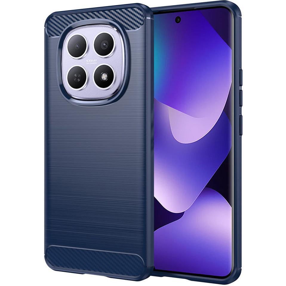 Handyhülle für Xiaomi Redmi Note 15 5G / Redmi Note 15 4G / POCO M8 5G, Techsuit Carbon Silicone, Dunkelblau