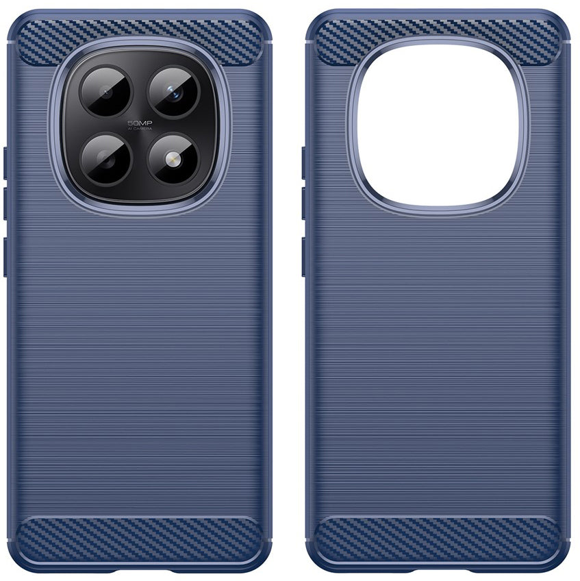 Handyhülle für Xiaomi Redmi Note 15 5G / Redmi Note 15 4G / POCO M8 5G, Techsuit Carbon Silicone, Dunkelblau