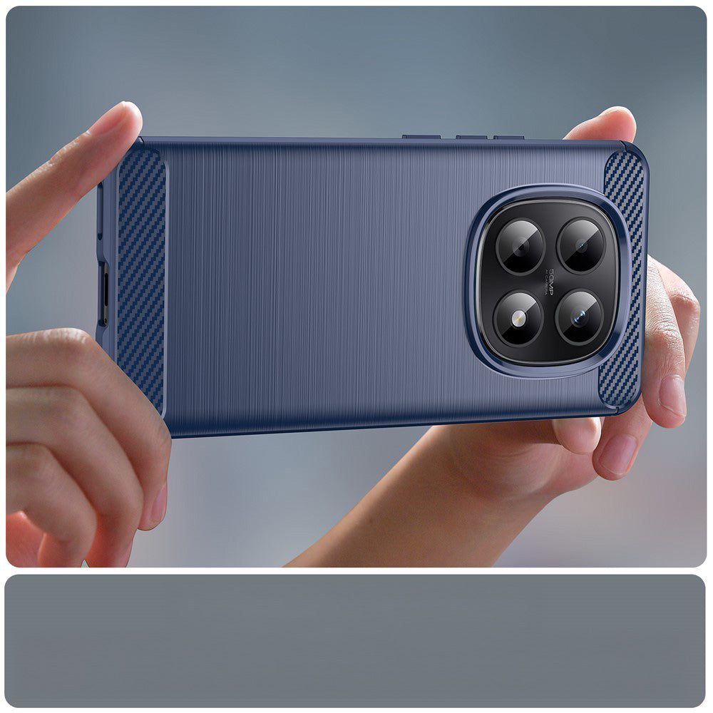 Handyhülle für Xiaomi Redmi Note 15 5G / Redmi Note 15 4G / POCO M8 5G, Techsuit Carbon Silicone, Dunkelblau