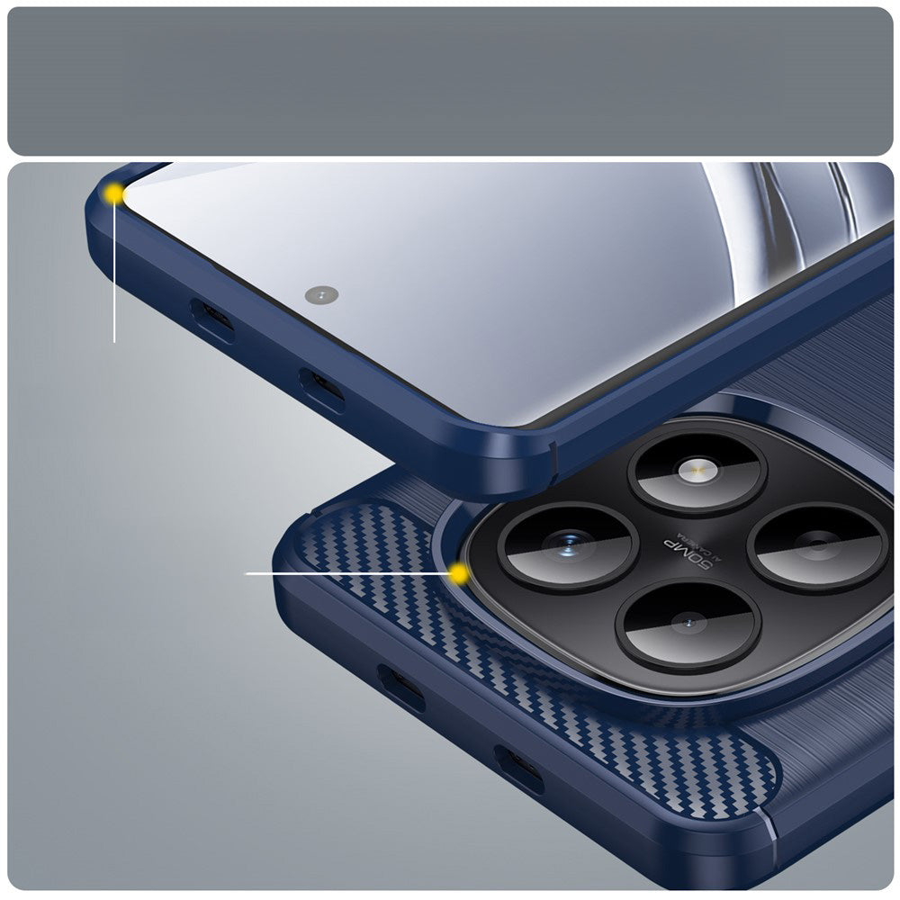 Handyhülle für Xiaomi Redmi Note 15 5G / Redmi Note 15 4G / POCO M8 5G, Techsuit Carbon Silicone, Dunkelblau