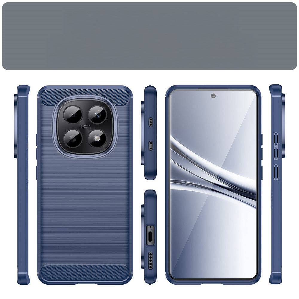 Handyhülle für Xiaomi Redmi Note 15 5G / Redmi Note 15 4G / POCO M8 5G, Techsuit Carbon Silicone, Dunkelblau