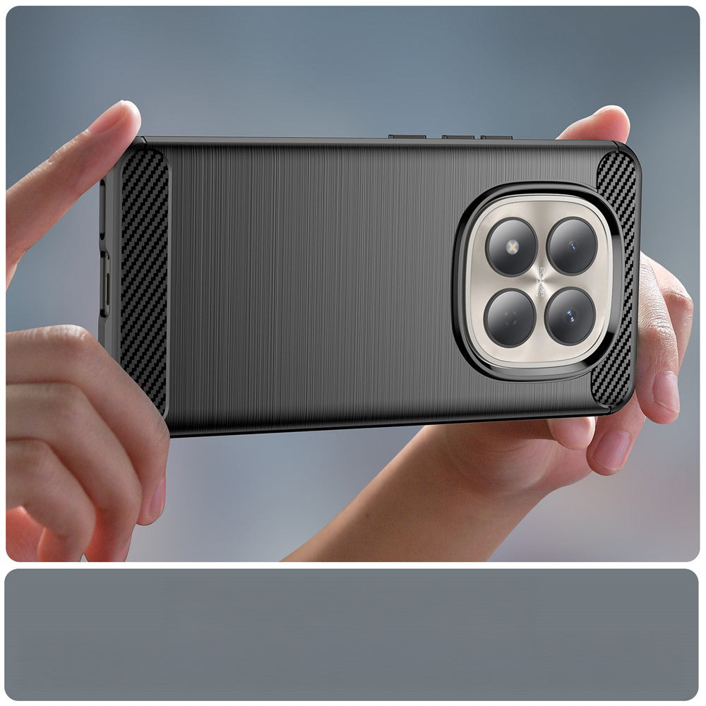 Handyhülle für Xiaomi Redmi Note 15 Pro 4G, Techsuit Carbon Silicone, Schwarz