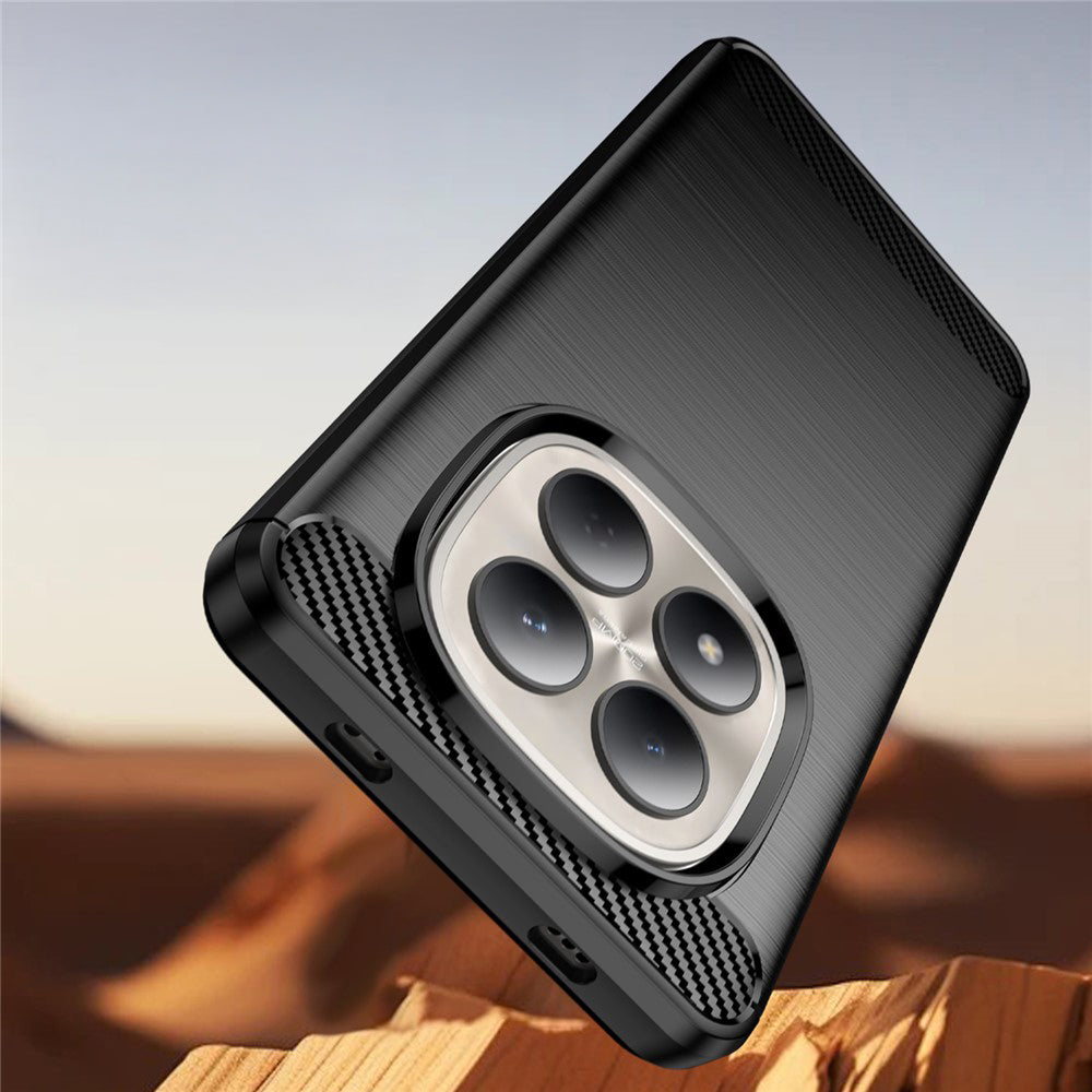 Handyhülle für Xiaomi Redmi Note 15 Pro 4G, Techsuit Carbon Silicone, Schwarz