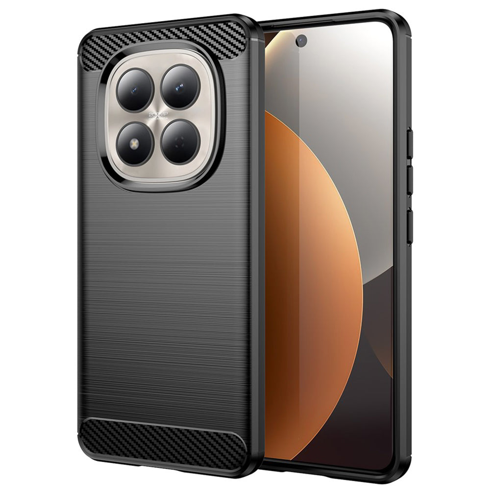 Handyhülle für Xiaomi Redmi Note 15 Pro 5G, Techsuit Carbon Silicone, Schwarz