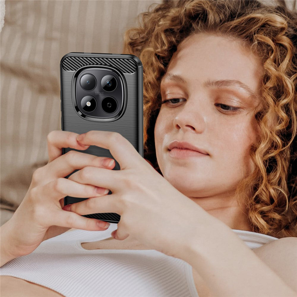 Handyhülle für Xiaomi Redmi Note 15 Pro 5G, Techsuit Carbon Silicone, Schwarz