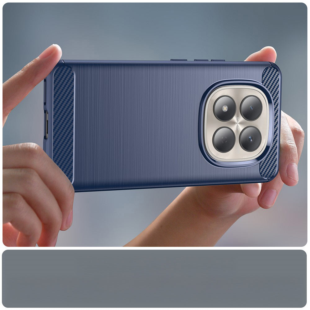Handyhülle für Xiaomi Redmi Note 15 Pro 5G, Techsuit Carbon Silicone, Dunkelblau