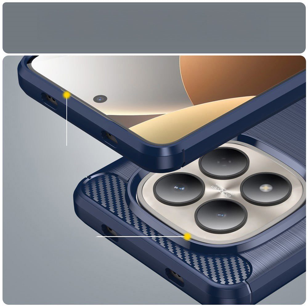 Handyhülle für Xiaomi Redmi Note 15 Pro 5G, Techsuit Carbon Silicone, Dunkelblau