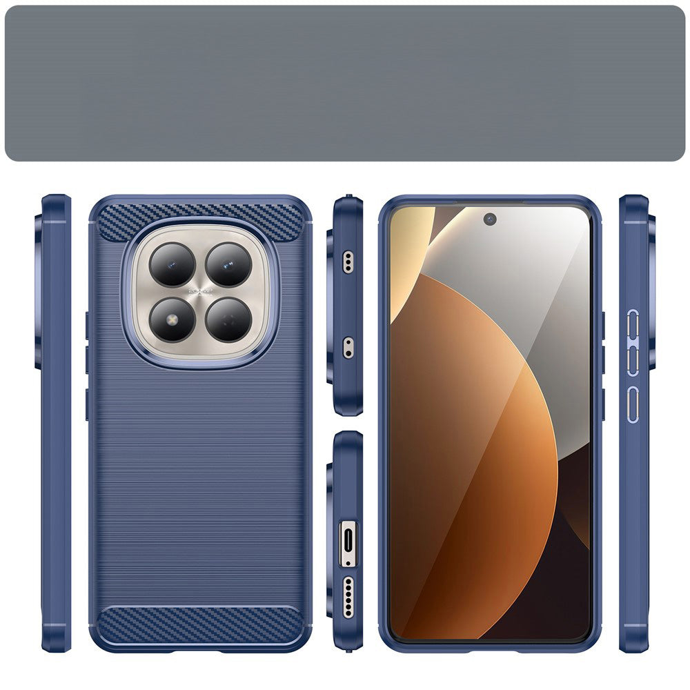 Handyhülle für Xiaomi Redmi Note 15 Pro 5G, Techsuit Carbon Silicone, Dunkelblau