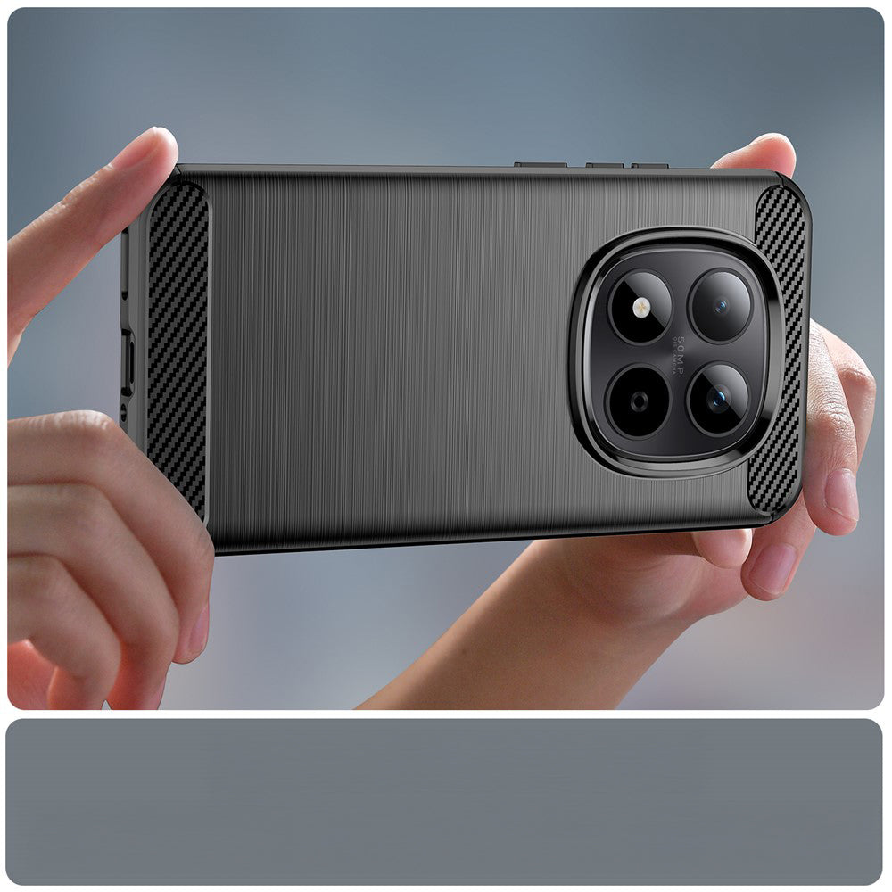Handyhülle für Xiaomi Redmi Note 15 Pro Plus 5G / POCO M8 5G, Techsuit Carbon Silicone, Schwarz