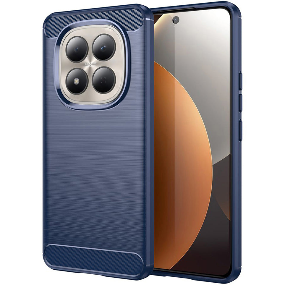 Handyhülle für Xiaomi Redmi Note 15 Pro Plus 5G / POCO M8 Pro 5G, Techsuit Carbon Silicone, Dunkelblau