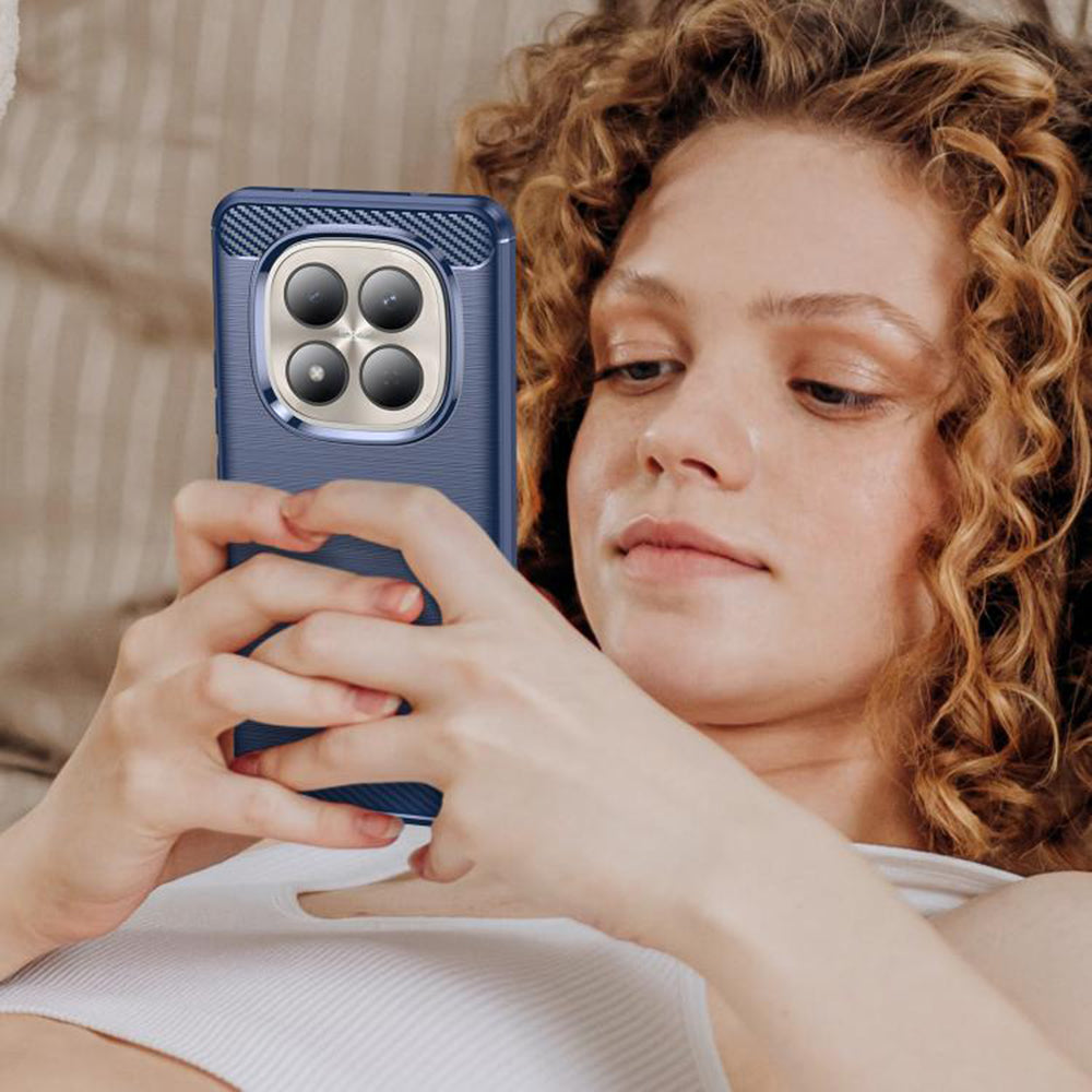 Handyhülle für Xiaomi Redmi Note 15 Pro Plus 5G / POCO M8 Pro 5G, Techsuit Carbon Silicone, Dunkelblau