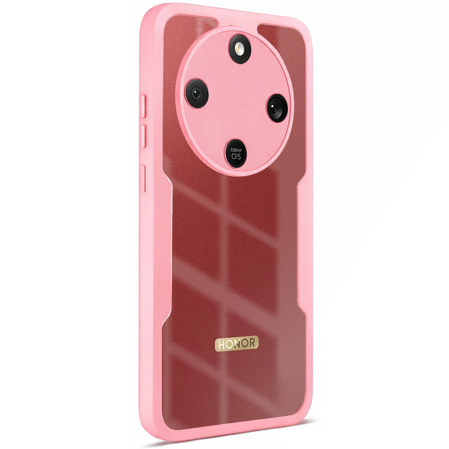 Handyhülle 360° mit Displayschutz für Honor Magic8 Lite, Techsuit ColorVerse, Transparent und Rosa