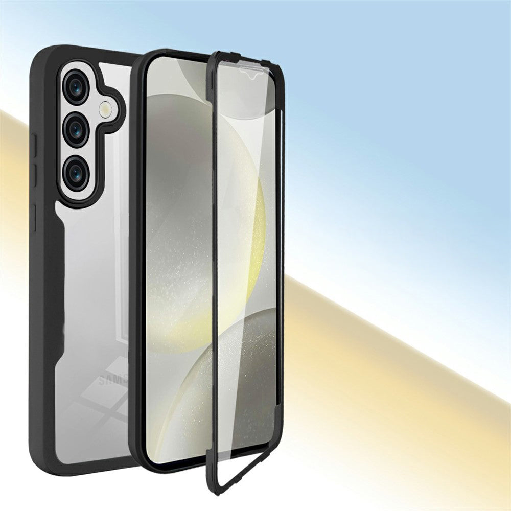 Handyhülle 360° mit Displayschutz für Galaxy A57 5G, Techsuit ColorVerse, Transparent mit schwarzen Rahmen
