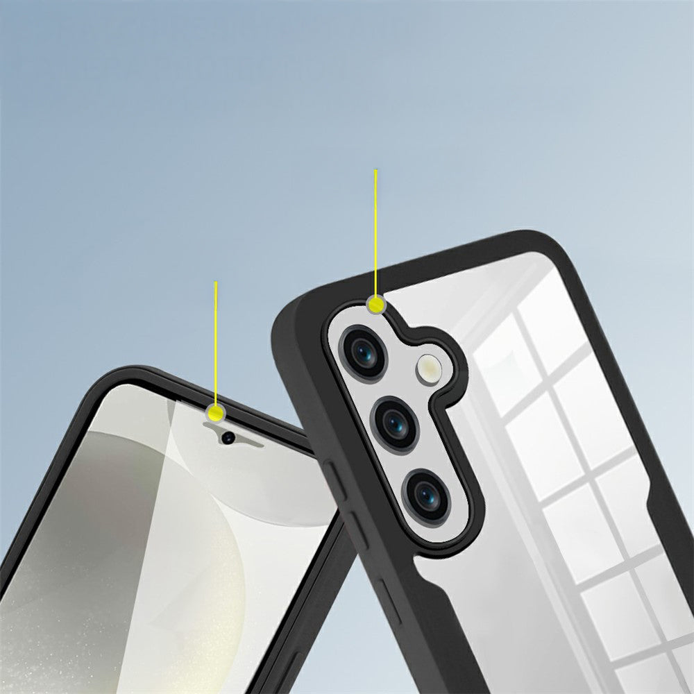 Handyhülle 360° mit Displayschutz für Galaxy A57 5G, Techsuit ColorVerse, Transparent mit schwarzen Rahmen