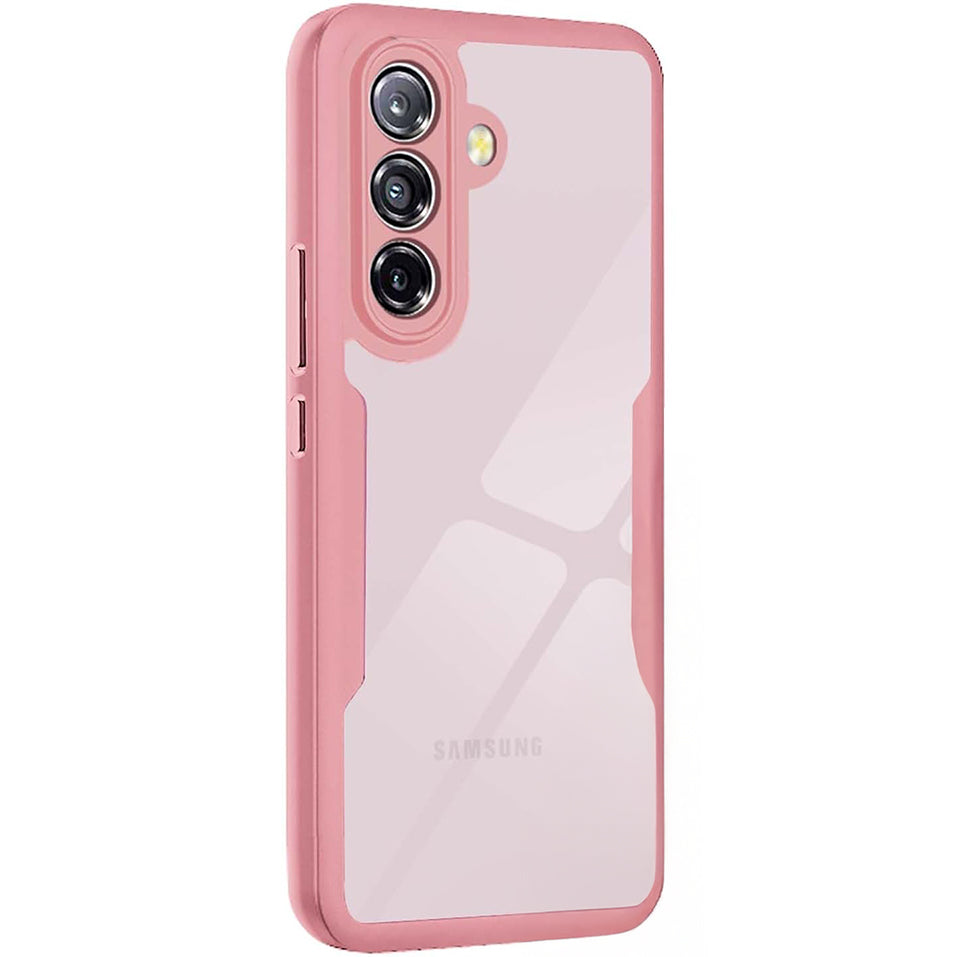 Handyhülle 360° mit Displayschutz für Galaxy A57 5G, Techsuit ColorVerse, Transparent und Rosa