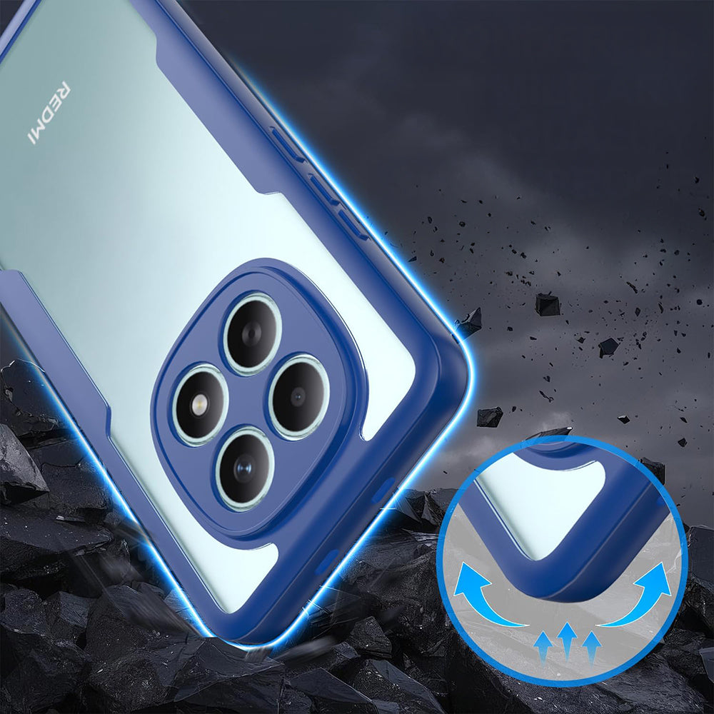 Handyhülle 360° mit Displayschutz für Xiaomi Redmi Note 15 4G, Techsuit ColorVerse, Transparent und Dunkelblau