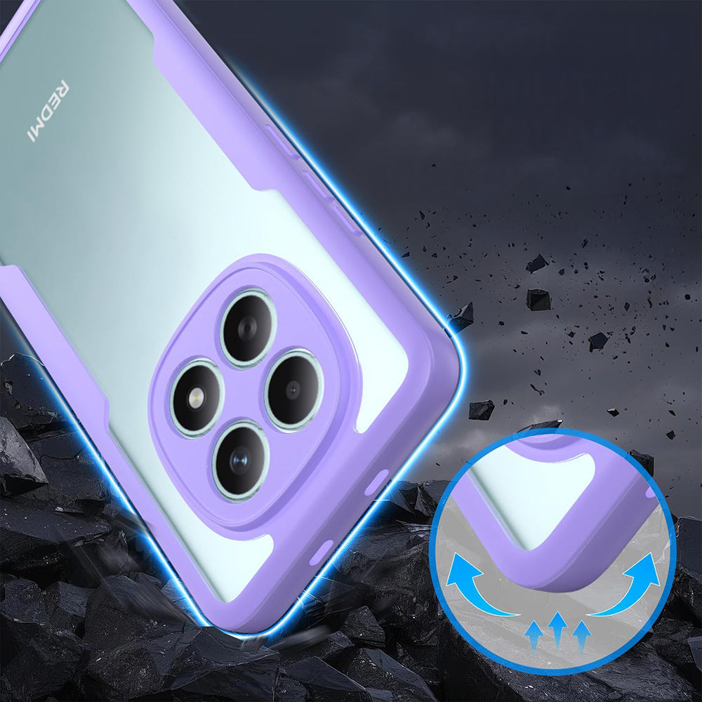 Handyhülle 360° mit Displayschutz für Xiaomi Redmi Note 15 4G, Techsuit ColorVerse, Transparent-Violett