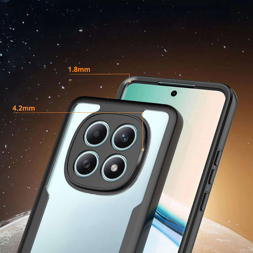 Handyhülle 360° mit Displayschutz für Xiaomi Redmi Note 15 5G / POCO M8 5G, Techsuit ColorVerse, Transparent mit schwarzen Rahmen