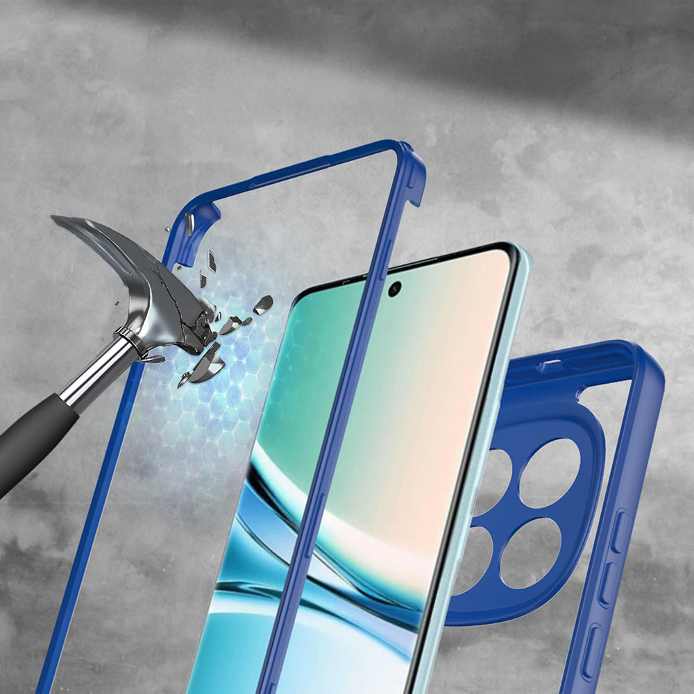 Handyhülle 360° mit Displayschutz für Xiaomi Redmi Note 15 5G / POCO M8 5G, Techsuit ColorVerse, Transparent und Dunkelblau