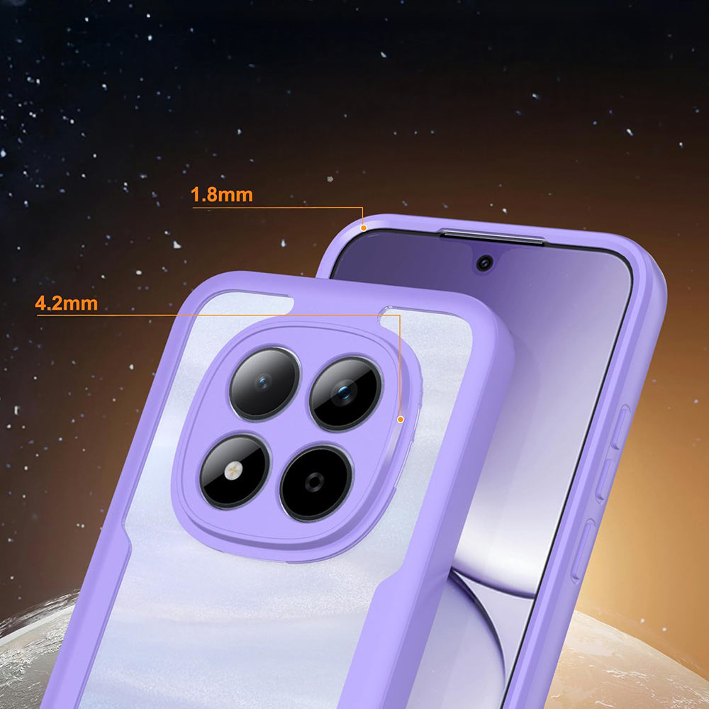 Handyhülle 360° mit Displayschutz für Xiaomi Redmi Note 15 Pro 5G, Techsuit ColorVerse, Transparent-Violett