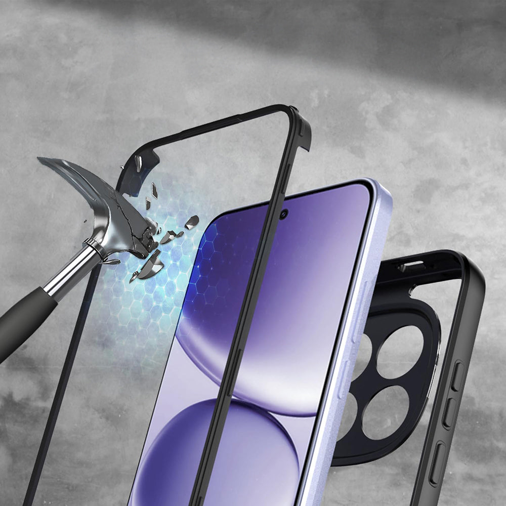 Handyhülle 360° mit Displayschutz für Xiaomi Redmi Note 15 Pro Plus 5G / POCO M8 Pro 5G, Techsuit ColorVerse, Transparent mit schwarzen Rahmen