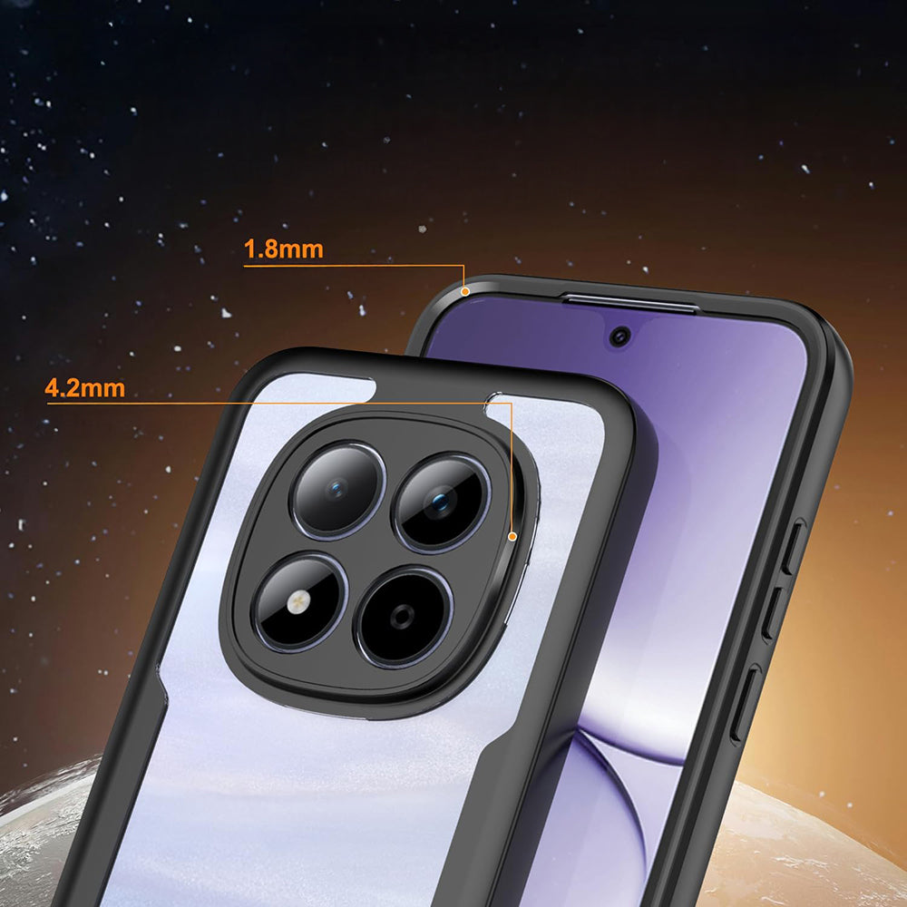 Handyhülle 360° mit Displayschutz für Xiaomi Redmi Note 15 Pro Plus 5G / POCO M8 Pro 5G, Techsuit ColorVerse, Transparent mit schwarzen Rahmen