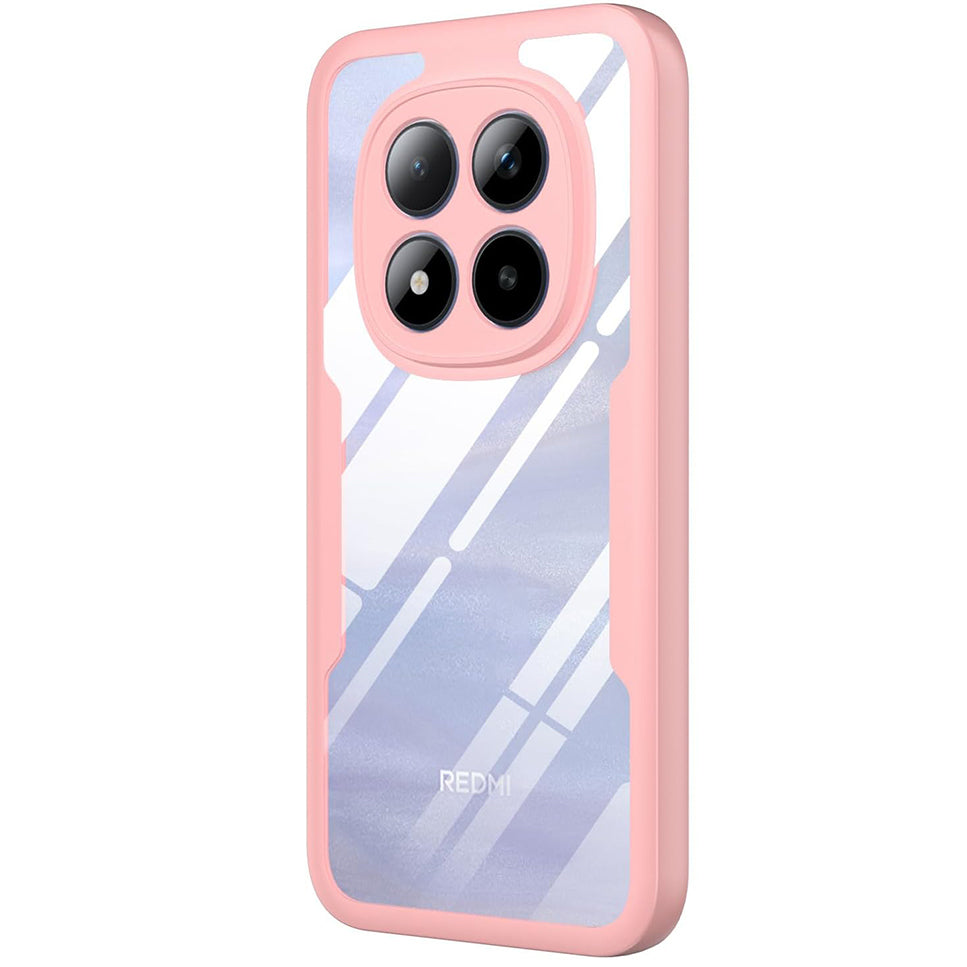 Handyhülle 360° mit Displayschutz für Xiaomi Redmi Note 15 Pro Plus 5G / POCO M8 Pro 5G, Techsuit ColorVerse, Transparent und Rosa