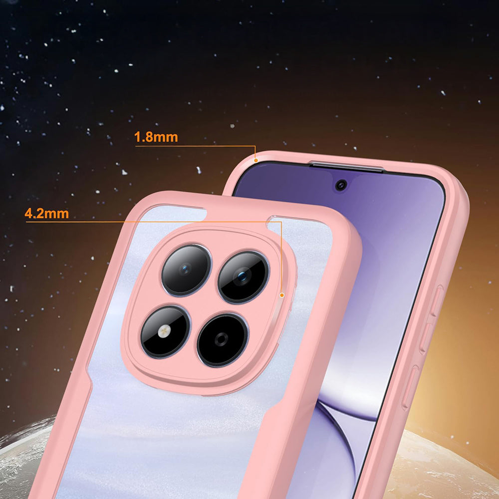 Handyhülle 360° mit Displayschutz für Xiaomi Redmi Note 15 Pro Plus 5G / POCO M8 Pro 5G, Techsuit ColorVerse, Transparent und Rosa