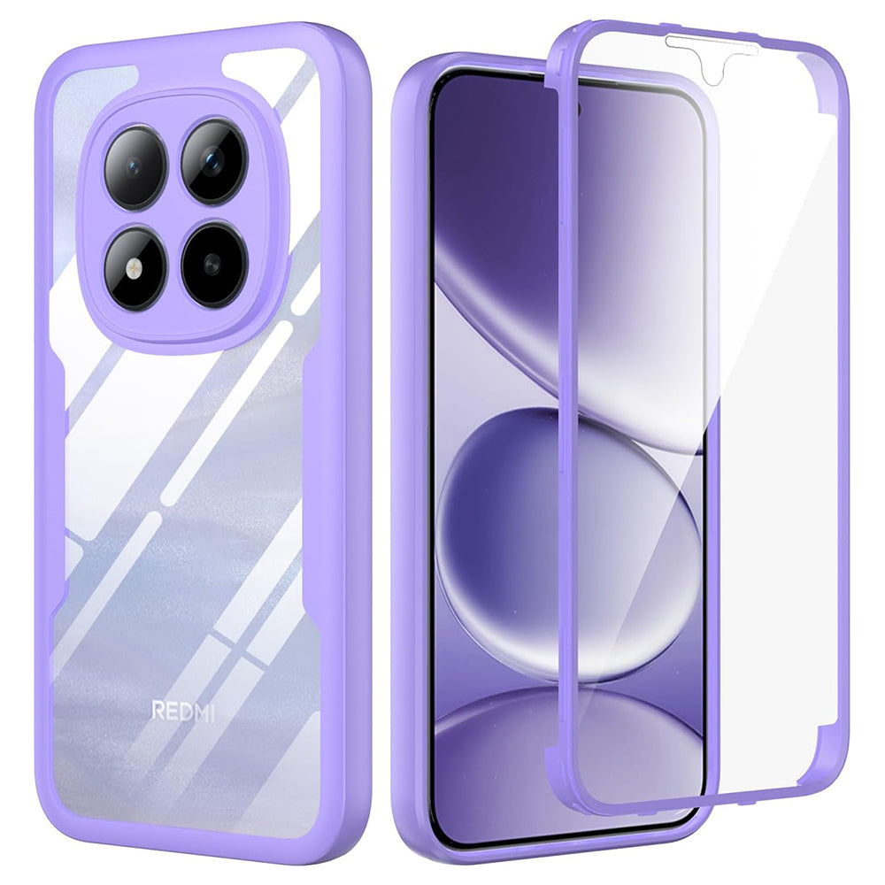 Handyhülle 360° mit Displayschutz für Xiaomi Redmi Note 15 Pro Plus 5G / POCO M8 Pro 5G, Techsuit ColorVerse, Transparent-Violett