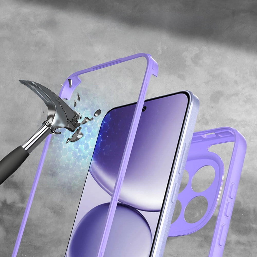 Handyhülle 360° mit Displayschutz für Xiaomi Redmi Note 15 Pro Plus 5G / POCO M8 Pro 5G, Techsuit ColorVerse, Transparent-Violett