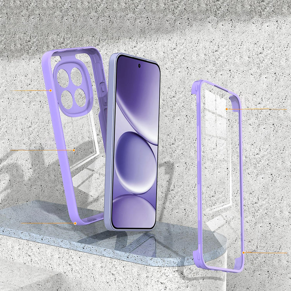 Handyhülle 360° mit Displayschutz für Xiaomi Redmi Note 15 Pro Plus 5G / POCO M8 Pro 5G, Techsuit ColorVerse, Transparent-Violett