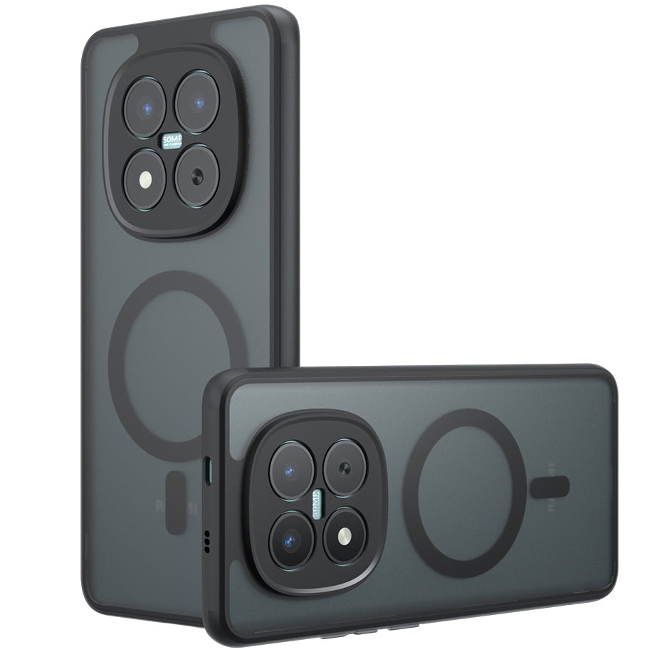 Handyhülle für Xiaomi Redmi Note 15 Pro 4G, Techsuit PureFrost MagSafe, Durchscheinend mit schwarzen Rahmen