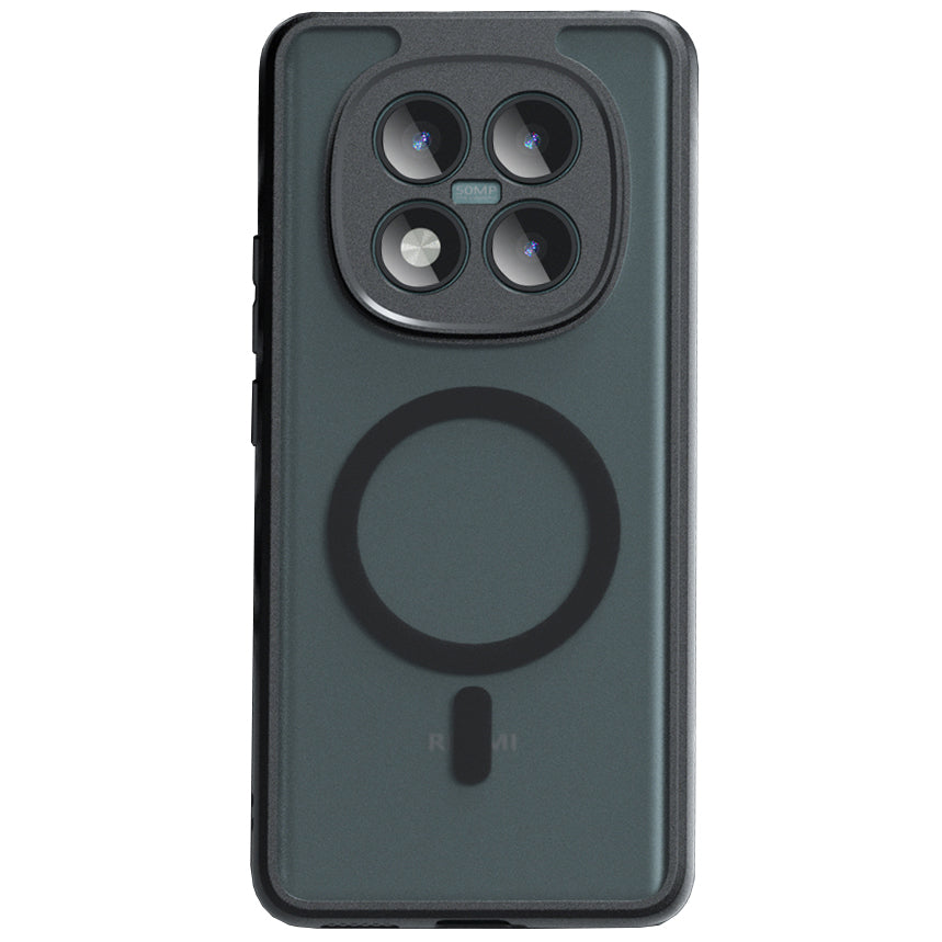 Handyhülle für Xiaomi Redmi Note 15 Pro 4G, Techsuit PureFrost MagSafe, Durchscheinend mit schwarzen Rahmen