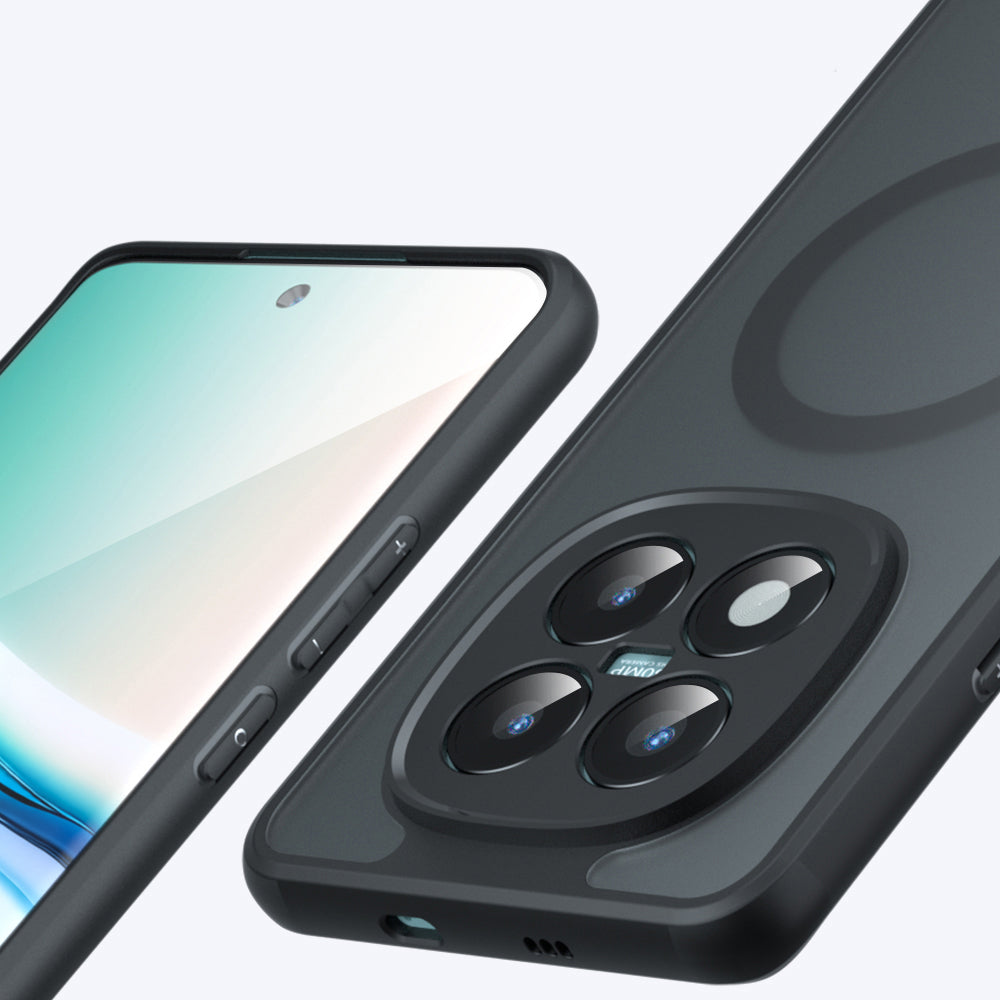 Handyhülle für Xiaomi Redmi Note 15 Pro 5G, Techsuit PureFrost MagSafe, Durchscheinend mit schwarzen Rahmen